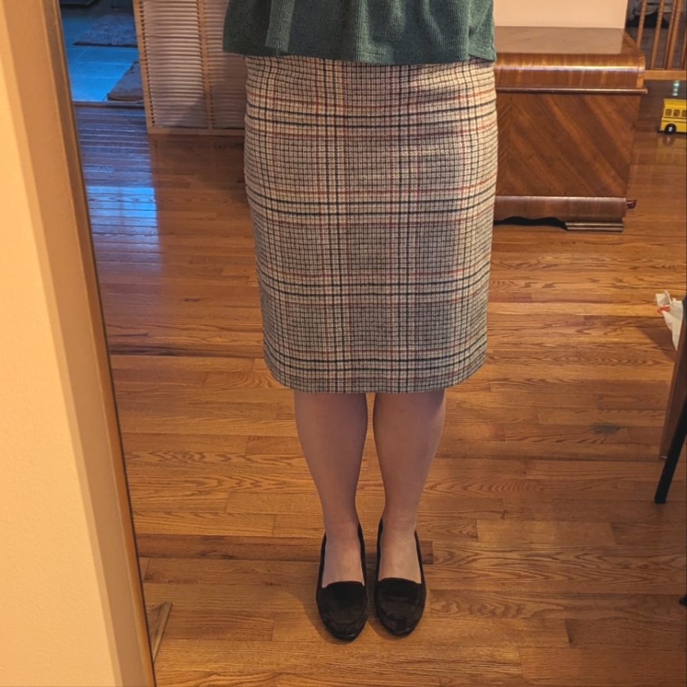 Talbots Wool Plaid Pencil Skirt